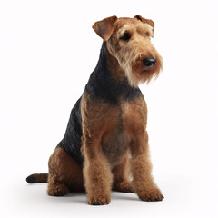  Welsh Terrier breed dog isolated on white background