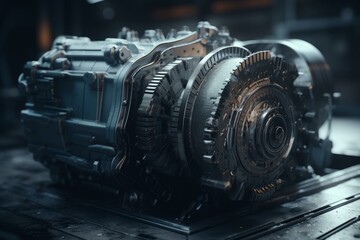 3d rendered industrial motor section. Generative AI