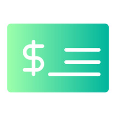 bank check gradient icon