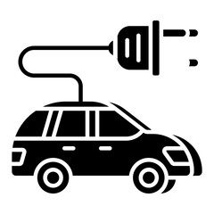An icon design of electric car 