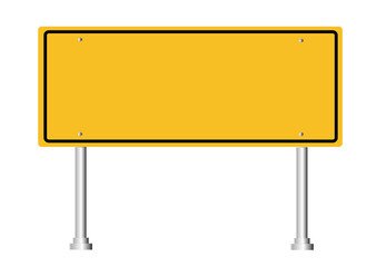 PNG. Blank yellow traffic road sign isolated on transparent background. PNG illustration.