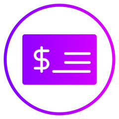 bank check gradient icon
