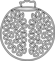Pomegranate line drawing