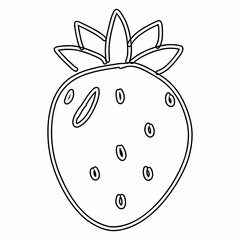 Strawberry line drawing.