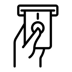cash withdrawal line icon