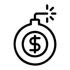 bomb line icon