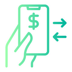 online money gradient icon