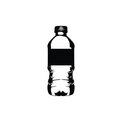 Water bottle silhouette, Vector Silhouettes of Black Plastic Bottles.

