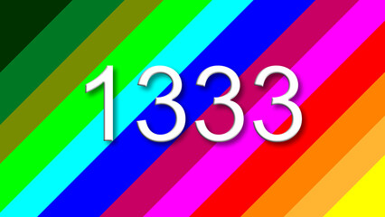1333 colorful rainbow background year number