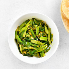 Indian style spring onion stir fry