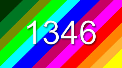 1346 colorful rainbow background year number
