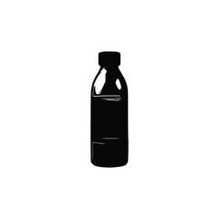 Water bottle silhouette, Vector Silhouettes of Black Plastic Bottles.

