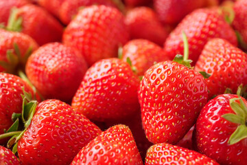 Fresh organic red strawberry fruit background