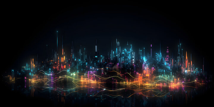 background with lights, abstract city