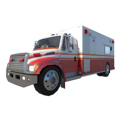 Ambulance 1- Perspective F view png 3D Rendering Ilustracion 3D