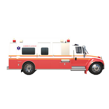 Ambulance 1- Lateral png 3D Rendering Ilustracion 3D