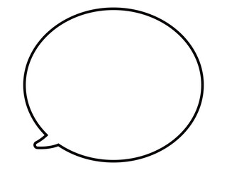 白黒の漫画風のシンプルな吹き出し