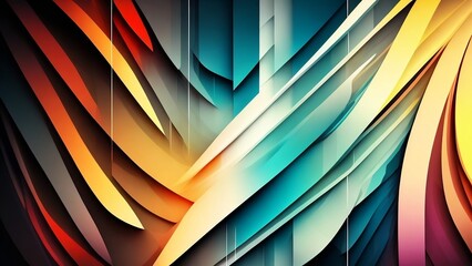 3D Abstract Rainbow colorful waves background