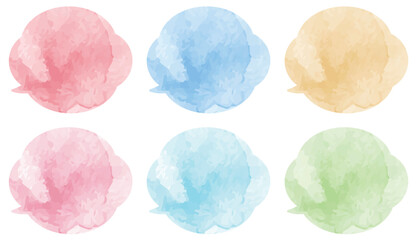 水彩風の吹き出し素材セット