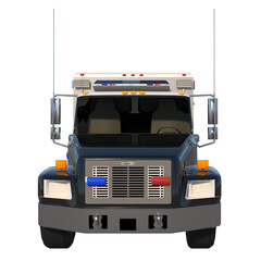 Police Truck 2-Front view png 3D Rendering Ilustracion 3D	
