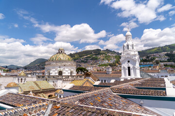 Amazing churches and cathedrals of the historic center of Quito in Ecuador.
