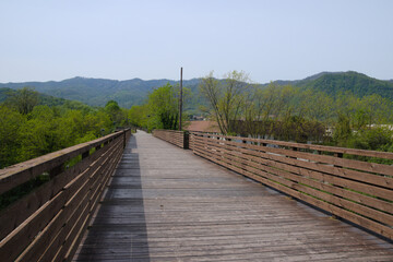 Obraz premium The cycle path near the Adda river. Lombardy, Italy