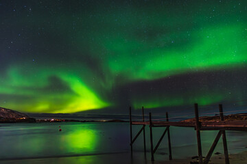 Aurora Borealis over Norway's Sommaroy Peninsula in March