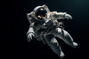 Fototapeta na wymiar An astronaut floating in space, isolated on a white background. Generative AI