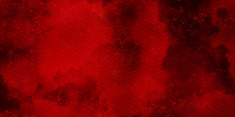 Red wall grunge texture hand painted watercolor horror texture background. red splatter and black watercolor background abstract texture with color splash design.