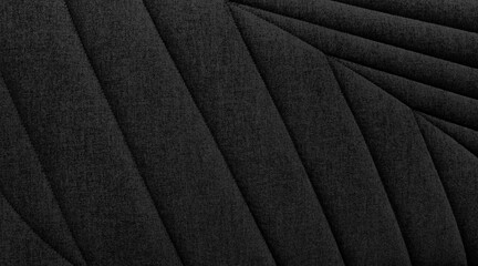 dark black linen fabric texture. full frame shot of cotton woven sofa cushion fabric texture...