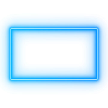 Neon Light Blue Frame PNG