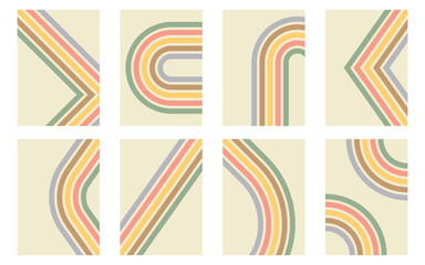 Retro vintage style stripes background poster lines. Vector illustration.