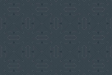 Ethnic background, unique cover design. Geometric pattern. Ornaments of the East, Asia, India, Mexico, Aztecs. Template for banners, invitations, scrapbooking and fashion design. Vintage dark color.