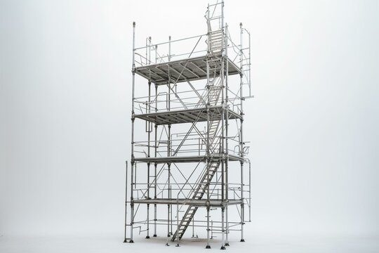 Scaffold tower on white background. Generative AI