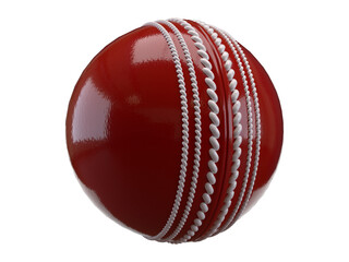 Isolated Kookaburra Red Cricket World Cup Ball on White Background, 3d Render Illustration