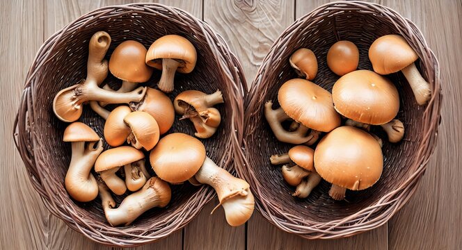 basket with Porcini mushrooms. ai generation