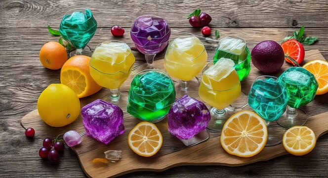 jelly in a beautiful transparent glass. ai generation