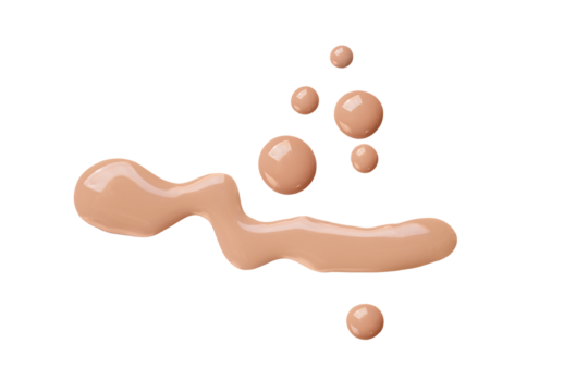 Liquid foundation isolated on transparent background. Swatch of liquid foundation or nail polish for design.