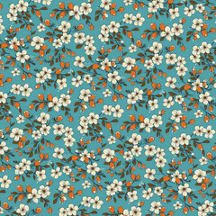Colorful Daisy, Rose, and Other Spring/Summer Flowers Seamless Pattern AI Generated
