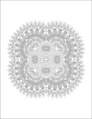 Adult coloring page. Mandala vector for art, coloring book, zendoodle. Round zentangle for coloring book pages, mandala design. Coloring mandala. round ornament lace pattern