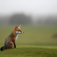 red fox vulpes in the grass