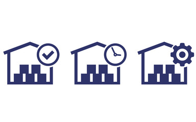 warehouse, delivery and logistics icons