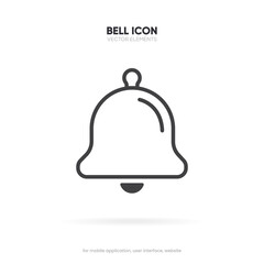 Notification bell alarm icon. Alarm symbol. Ringing bells. Incoming inbox message. Alarm clock and smartphone application alert. Social media element. New message symbol flat style. Stock vector.