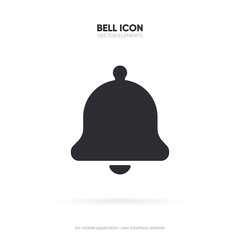 Notification bell alarm icon. Alarm symbol. Ringing bells. Incoming inbox message. Alarm clock and smartphone application alert. Social media element. New message symbol flat style. Stock vector.