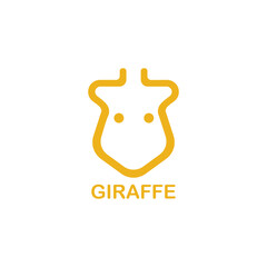 Giraffe head minimalist line vector logo