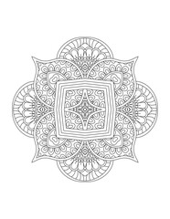 Adult coloring page. Mandala vector for art, coloring book, zendoodle. Round zentangle for coloring book pages, mandala design. Coloring mandala. round ornament lace pattern