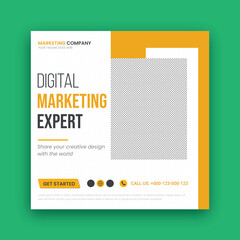 Digital marketing social media and instagram post template banner
