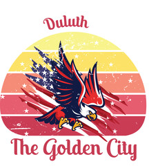 US Cities t-shirt designs vector - The Golden City