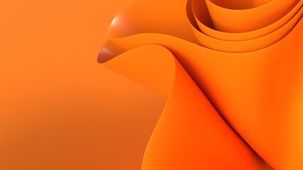 A vibrant 3D orange wave wallpaper that brings energy and excitement to any design project