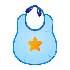 Baby shower blue bib, it's a boy. Gender reveal vector illustrations for invitations, greeting cards, posters